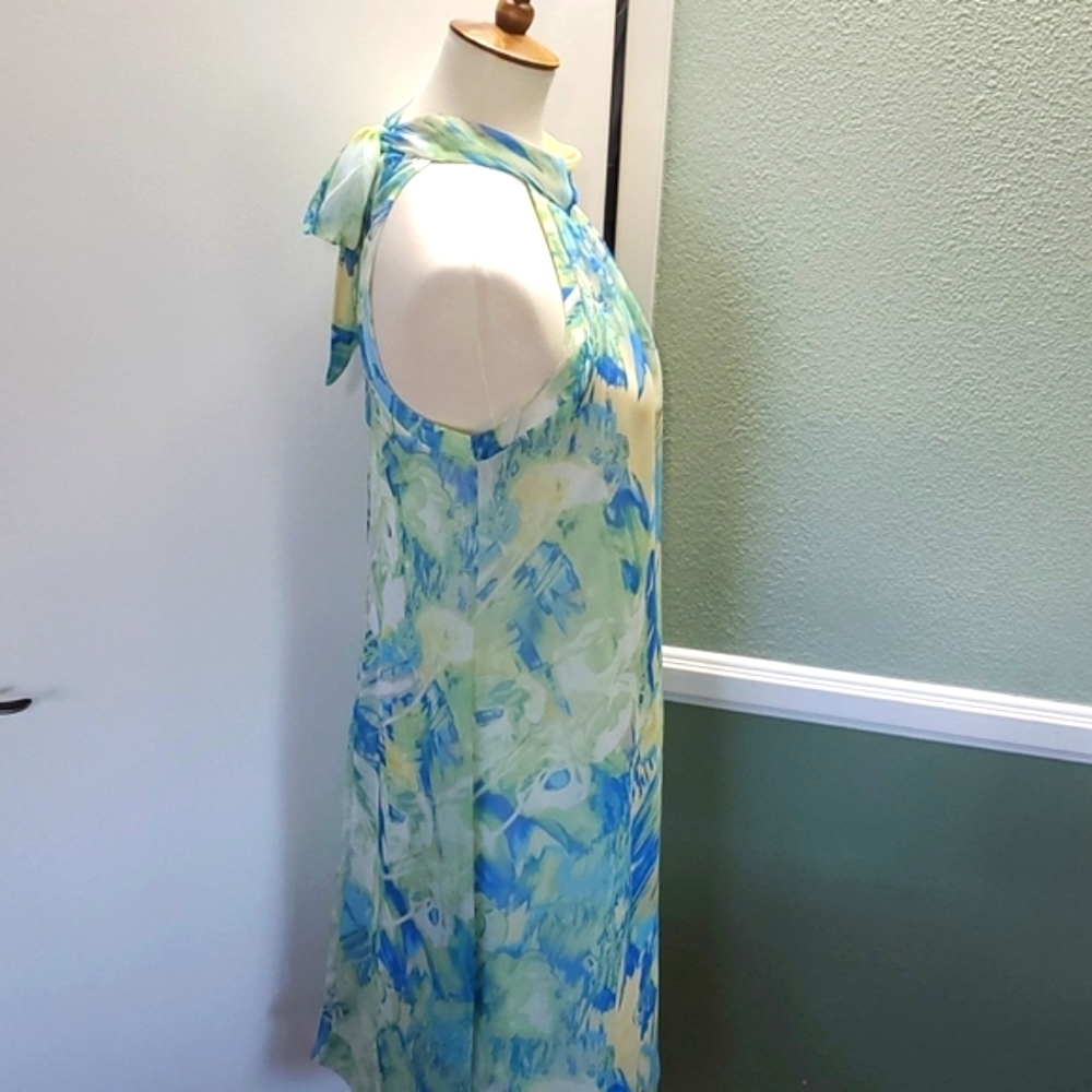 Jonathan Martin Studio Grecian Style Sleeveless Print Dress - Picture 4 of 14